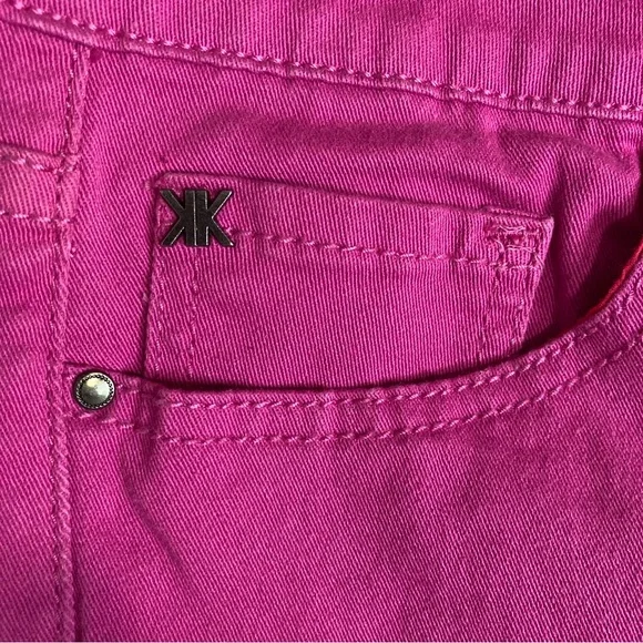 Kardashian Kollection Zip Fly Magenta Denim Stretch Pants - Size 14 - Picture 7 of 9